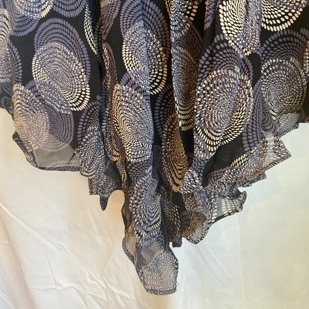 Blue abstract boho skirt asymetrical, flowy and flattering